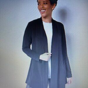 Susan Graver Artison Liquid Knit & Chiffon Cardigan